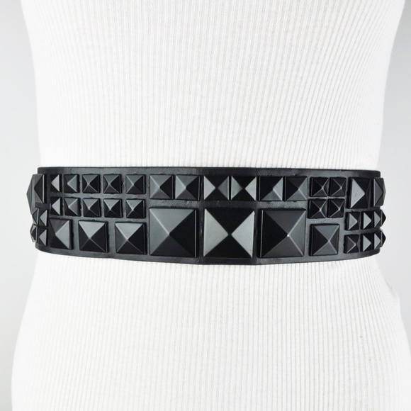 BCBGMaxAzria Accessories - Black Studded Wide Waist Belt BCBGMaxAzria Accessories - Black Studded Wide Waist Belt